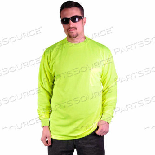 OEM#: 5503-2XL5503 MOISTURE WICKING LONG SLEEVE SAFETY T-SHIRT WITH CHEST POCKET, LIME, 2XL by GSS Safety LLC