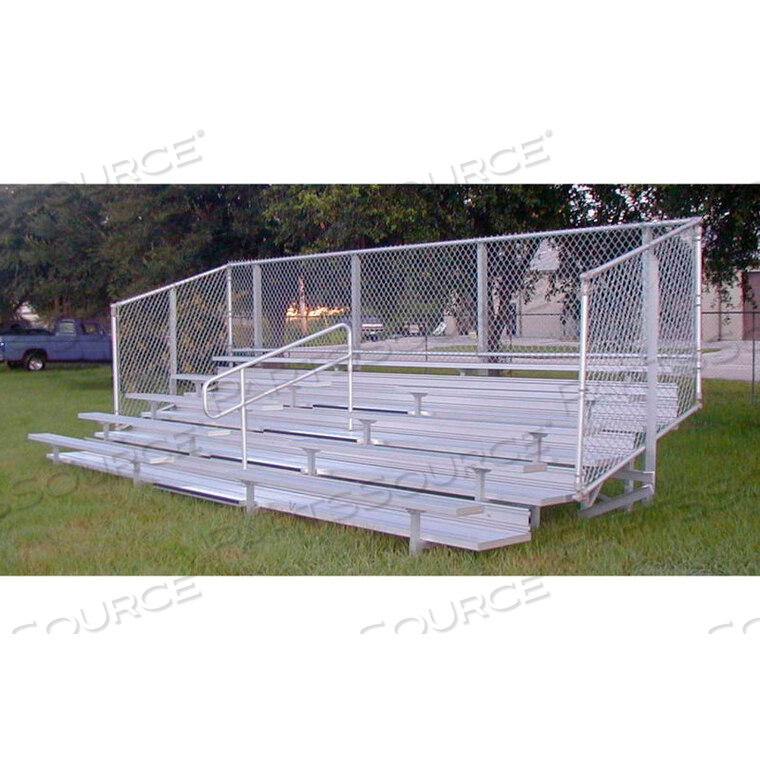 OEM#: GS-0521ADC-A*5 ROW GTG ALUMINUM BLEACHER WITH MID-AISLE & GUARDRAIL, 21 LONG, DOUBLE FOOTBOARD by Gt Grandstands By Ultraplay