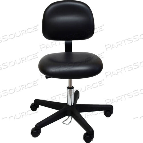 OEM#: 52-VCD BLACK-451ESD-SAFE VINYL CHAIR WITH NYLON BASE WITH DRAG CHAIN BLACK by Industrial Seating