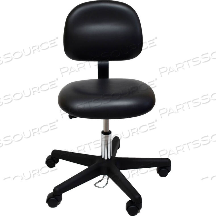 OEM#: 52-VCD BLACK-451ESD-SAFE VINYL CHAIR WITH NYLON BASE WITH DRAG CHAIN BLACK by Industrial Seating