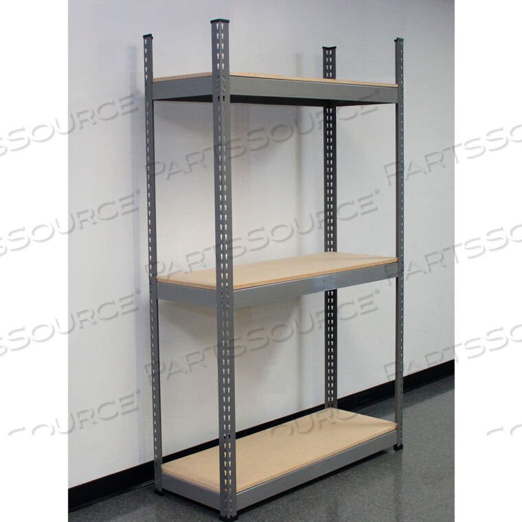 OEM#: U0207837HEAVY DUTY RIVET STEEL SHELVING WITH WOOD DECK - 72W X 36D X 96H - GRAY by Interlake Mecalux Inc.