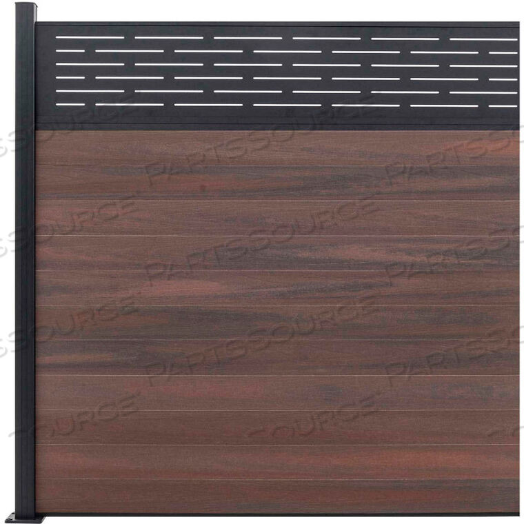 OEM#: EF LS1226LATTICE TOP 6W X 6H BLACK ROSE ALUMINUM/COMPOSITE HORIZONTAL FENCE ADDER SECTION - SURFACE MT by Jewett Cameron Companies