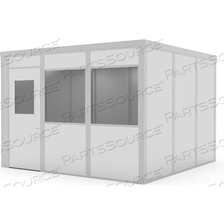 OEM#: GPL1212HBCLASS C,12X12,4 WALL, 2 WINDOW, LT. OAK COLOR WOOD GRAIN DOOR, GRAY WALLS by Porta-King