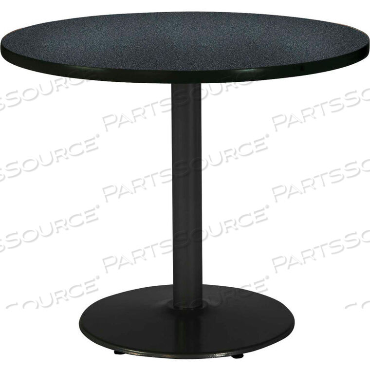 OEM#: T30RD-B1917-BK-GRN30 X 29H ROUND RESTAURANT TABLE - GRAPHITE NEBULA TOP, ROUND BLACK BASE by KFI