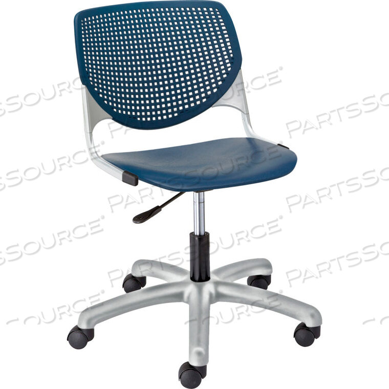 OEM#: TK2300-P03POLY TASK CHAIR WITH CASTERS AND PERFORATED BACK - NAVY by KFI