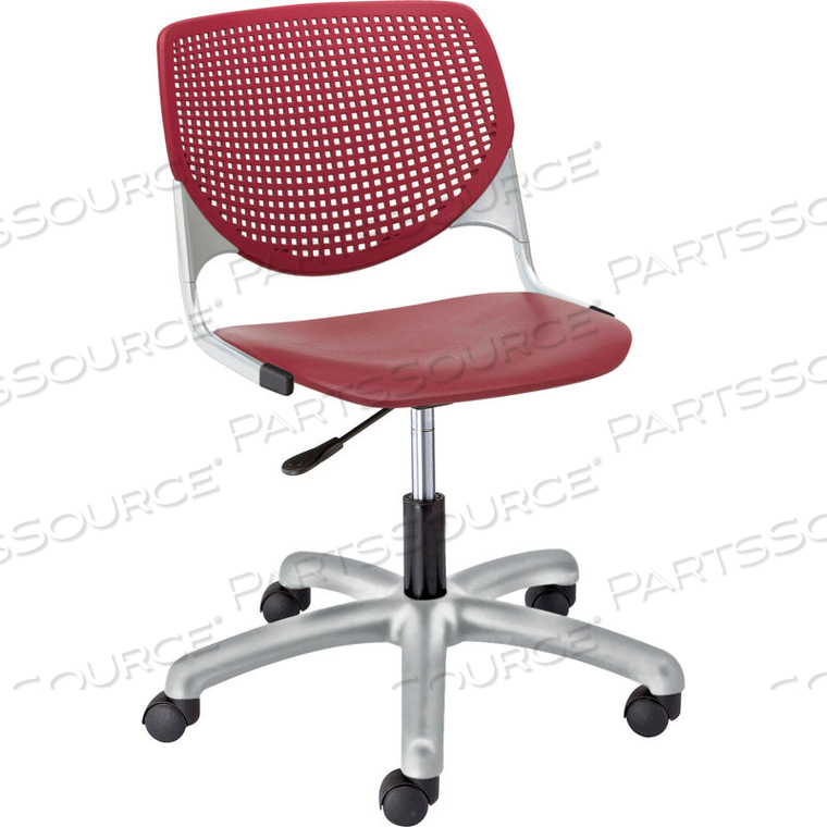 OEM#: TK2300-P07POLY TASK CHAIR WITH CASTERS AND PERFORATED BACK - BURGUNDY by KFI