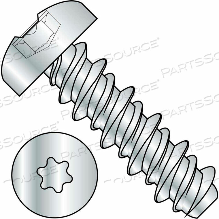 OEM#: 0204HTP#2 X 1/4 SIX LOBE PAN HIGH LOW SCREW FULLY THREADED ZINC BAKE - PKG OF 10000 by Kanebridge Corporation