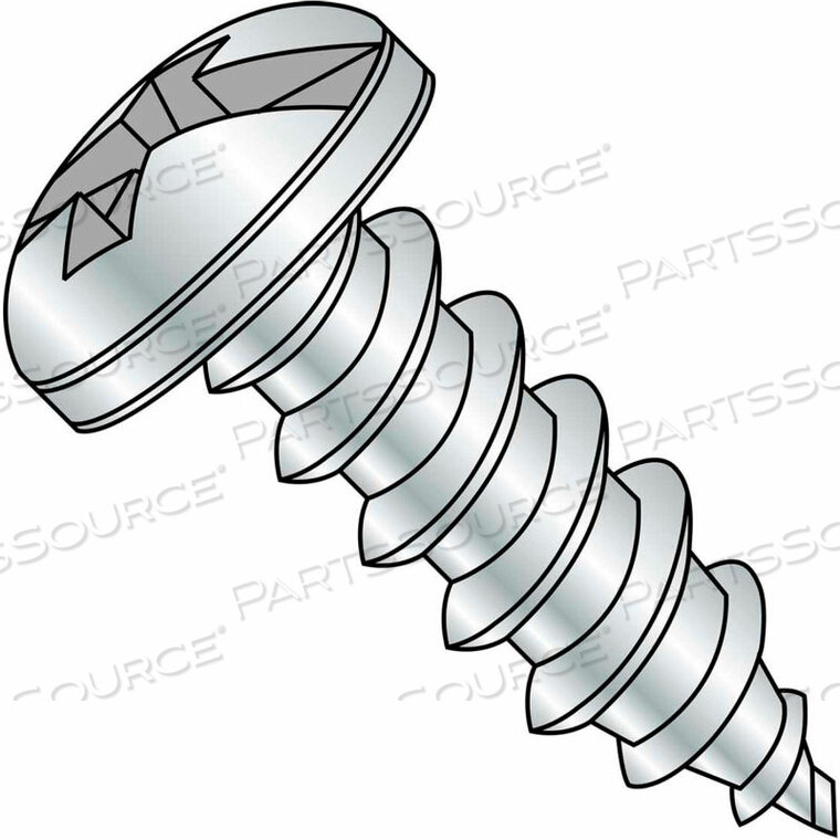OEM#: 0808ACP#8 X 1/2 COMBINATION PAN HEAD SELF TAPPING SCREW TYPE A FULLY THREADED ZINC BAKE - PKG OF 10000 by Kanebridge Corporation