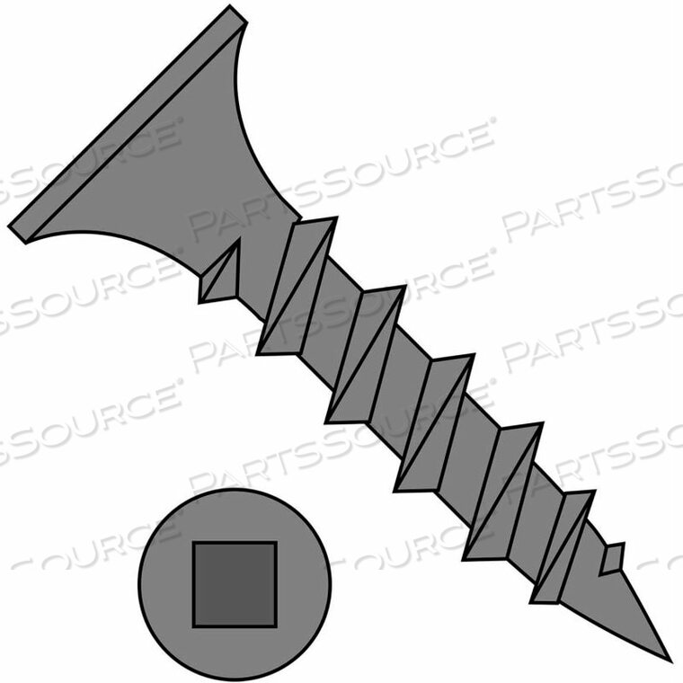 OEM#: 0826CQG#8 X 1 5/8 SQUARE RECESS DRIVE BUGLE HEAD COARSE THREAD DRYWALL SCREW BLACK PHOSPHATE - PKG OF 2000 by Kanebridge Corporation