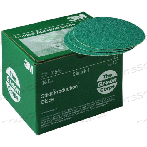 OEM#: 70103094457010309445 3M™ GREEN CORPS™ 252U DISC, COATED, 5 INCH DIA, 36 GRIT, AO, COARSE by 3M Consumer