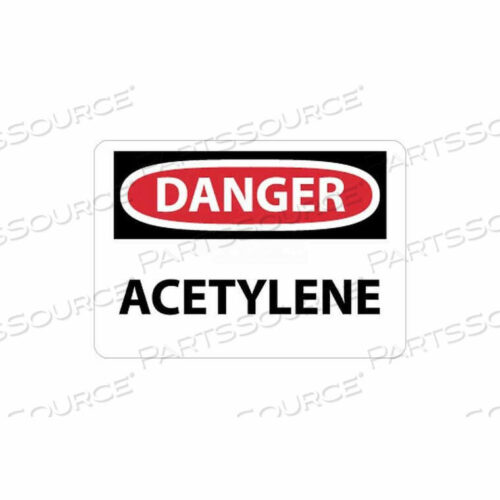OEM#: D3RBNMC OSHA SIGN, DANGER ACETYLENE, 10 X 14, WHITE/RED/BLACK by National Marker Company