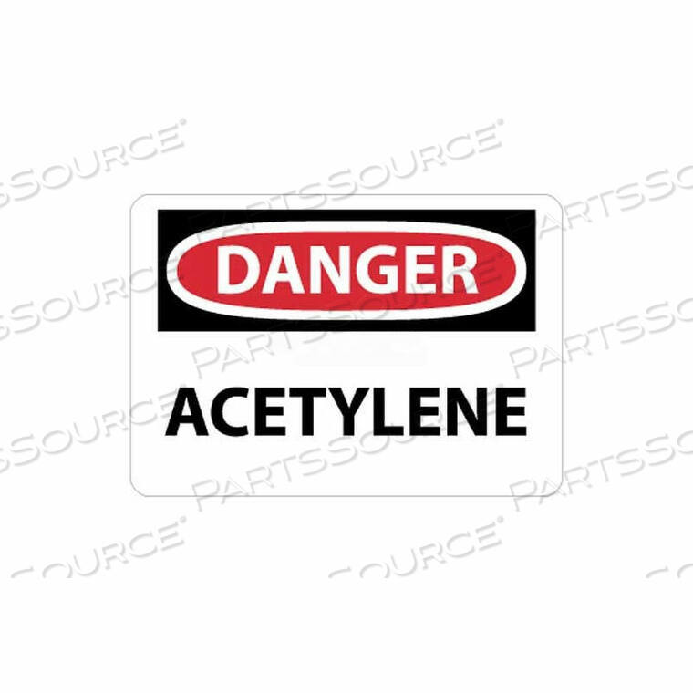 OEM#: D3RBNMC OSHA SIGN, DANGER ACETYLENE, 10 X 14, WHITE/RED/BLACK by National Marker Company