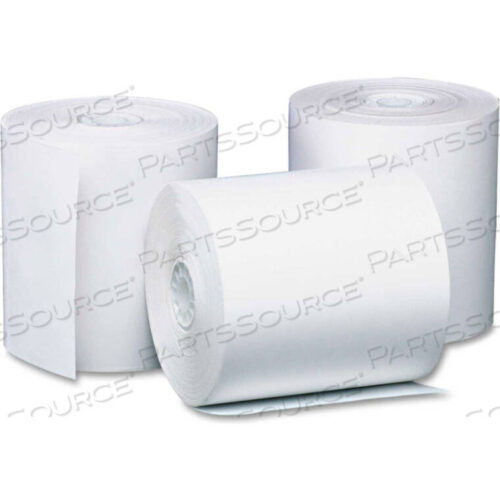 OEM#: 05217PREPRINTED SINGLE-PLY THERMAL CASH REGISTER/POS ROLL, 3-1/8X230, WHT, 8/PK by PM Company