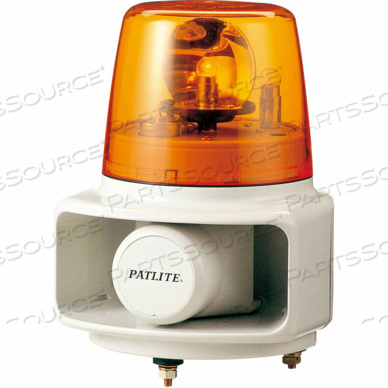 OEM#: RT-120E-Y+FC015SMART ALERT PLUS ROTATING BEACON & HORN W/32 SOUNDS, AMBER LIGHT, AC120V by Patlite USA Corporation