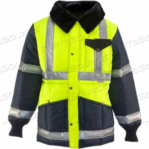 OEM#: 0342RTLNMEDL2IRON-TUFF JACKOAT, BLACK/HIVIS LIME, -50 COMFORT RATING, M REGULAR by RefrigiWear