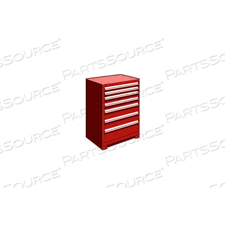 OEM#: R5ADG-3801KD-081HEAVY DUTY MODULAR DRAWER CABINET 7 DRAWER COUNTER HIGH 30W - RED by Rousseau Metal Inc.