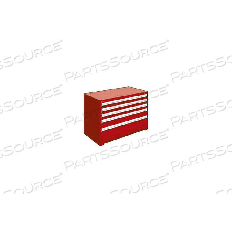 OEM#: R5AHE-3003KD-081HEAVY DUTY MODULAR DRAWER CABINET 5 DRAWER BENCH HIGH 48W - RED by Rousseau Metal Inc.
