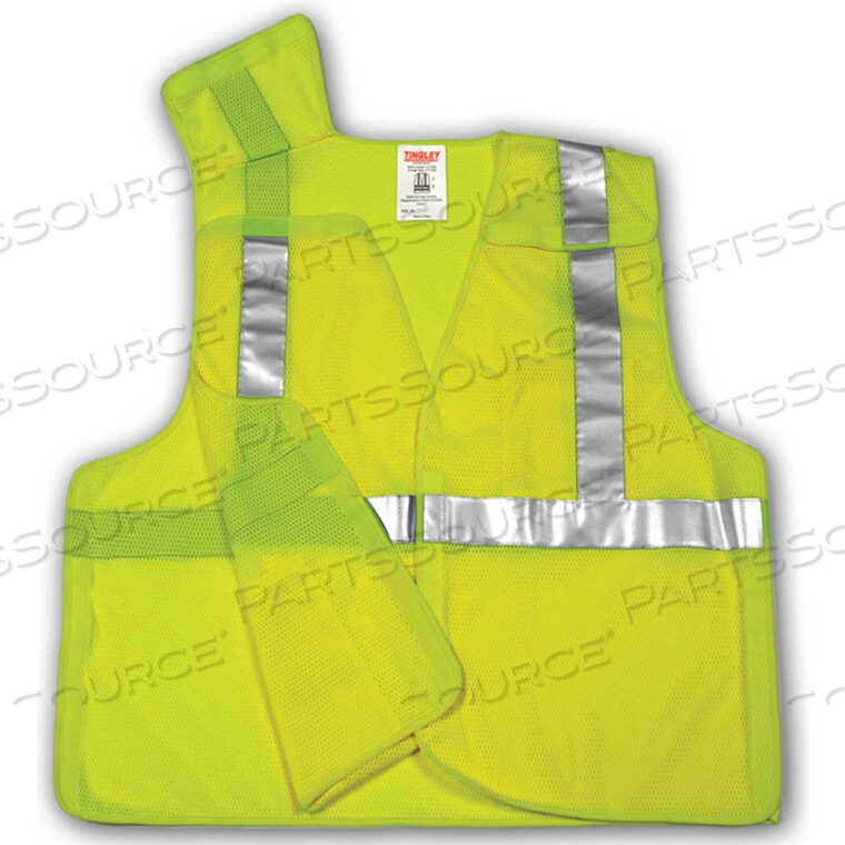 OEM#: V70522.L-XLV70522 CLASS 2 HI-VIS 5-POINT BREAKAWAY VEST, FLUORESCENT LIME, L/XL by Tingley Rubber