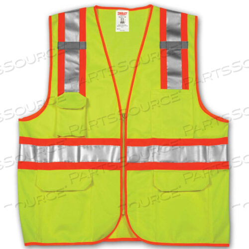 OEM#: V73852.2X-3XV73852 JOB SIGHT CLASS 2 SURVEYOR STYLE VEST, FLUORESCENT LIME, 2XL/3XL by Tingley Rubber