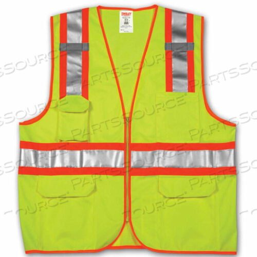 OEM#: V73852.S-MV73852 JOB SIGHT CLASS 2 SURVEYOR STYLE VEST, FLUORESCENT LIME, S/M by Tingley Rubber