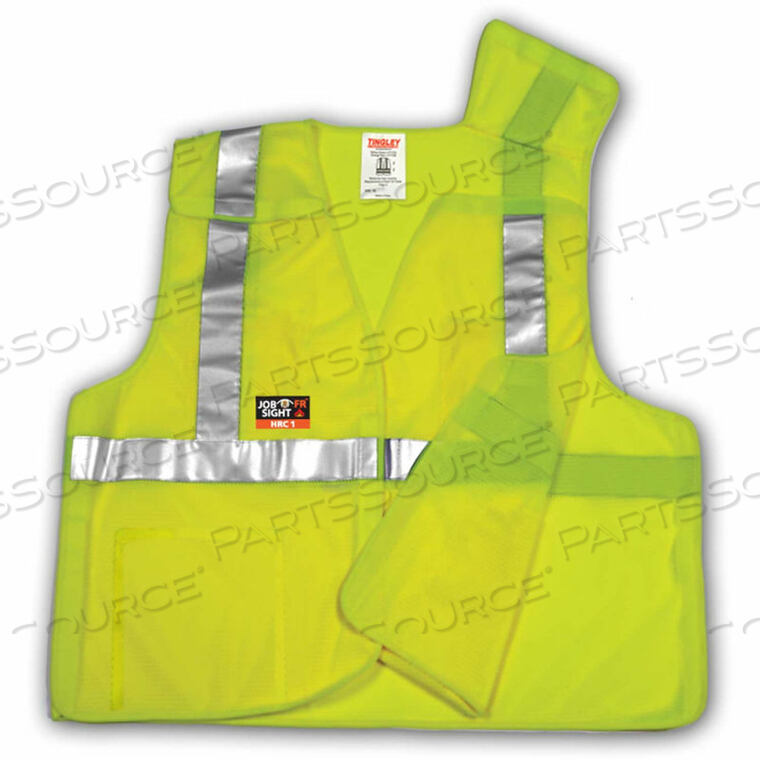 OEM#: V81522.4X-5XV81522 CLASS 2 FLAME RESISTANT 5-POINT BREAKAWAY VEST, FLUORESCENT LIME, 4XL/5XL by Tingley Rubber