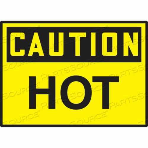OEM#: LCHL675VSPCAUTION HOT LABEL, 5W X 3-1/2H, ADHESIVE VINYL, 5/PACK by Accuform Manufacturing, Inc.