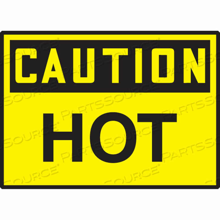 OEM#: LCHL675VSPCAUTION HOT LABEL, 5W X 3-1/2H, ADHESIVE VINYL, 5/PACK by Accuform Manufacturing, Inc.