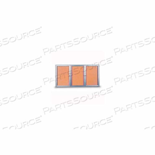 OEM#: UV8005-SATIN-CORK72W X 36H 3-DOOR OUTDOOR ENCLOSED CORKBOARD WITH RADIUS FRAME by United Visual Products