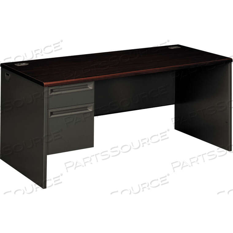 OEM#: HON38292LNSLEFT PEDESTAL DESK - 66W X 30D X 29-1/2H - MAHOGANY/CHARCOAL - 38000 SERIES by HON