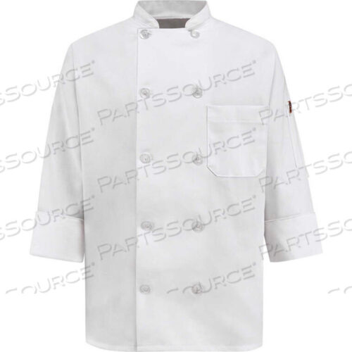OEM#: 0401WHRG3XLCHEF DESIGNS WOMENS 10 BUTTON-FRONT CHEF COAT, PEARL BUTTONS, WHITE, POLYESTER/COTTON, 3XL by VF Imagewear, Inc.