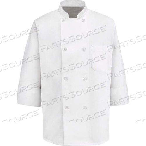 OEM#: 0403WHLNXXLCHEF DESIGNS 8 BUTTON-FRONT CHEF COAT, PEARL BUTTONS, WHITE, POLYESTER/COTTON, 2XL by VF Imagewear, Inc.