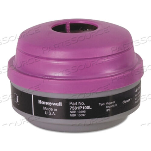 OEM#: 7581P100LCOMBINATION GAS AND VAPOR CARTRIDGES, ORGANIC VAPOR, P100, BLACK, MAGENTA by North Safety
