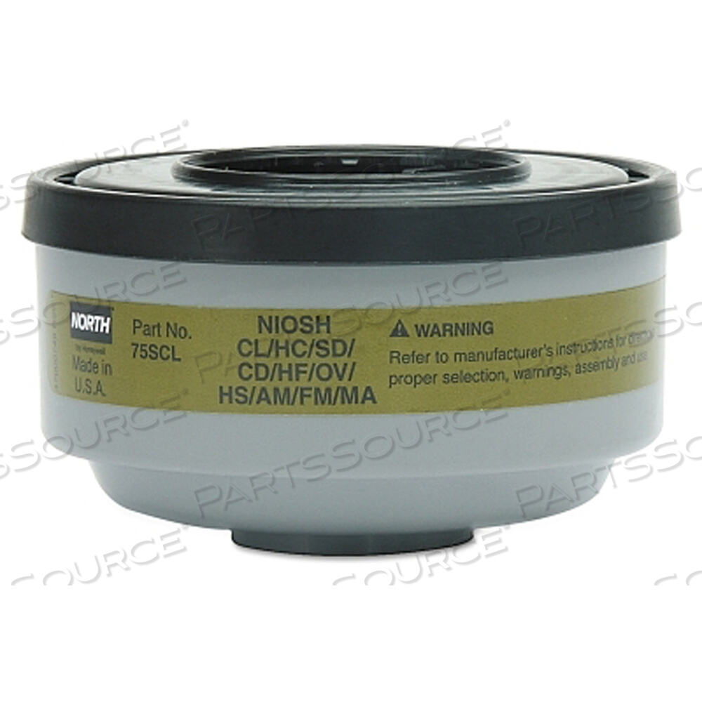 OEM#: 75SCLDEFENDER MULTI-PURPOSE CARTRIDGE, OLIVE, USED WITH 5500/7700 HALF MASKS, 5400/7600 FULL FACEPIECES by North Safety