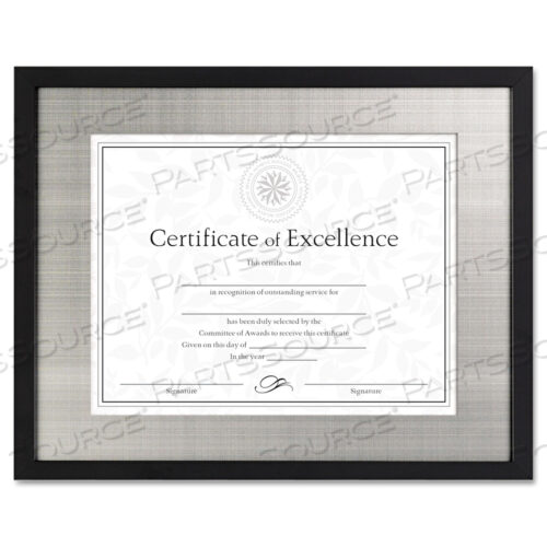 CONTEMPORARY WOOD FRAME, SILVER METAL MAT, 11 X 14, 8.5 X 11, BLACK