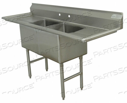 OEM#: FC-2-2424-24RLXNSF FABRICATED 2 COMPARTMENT SINK, 24TWO DRAINBOARD by Advance Tabco