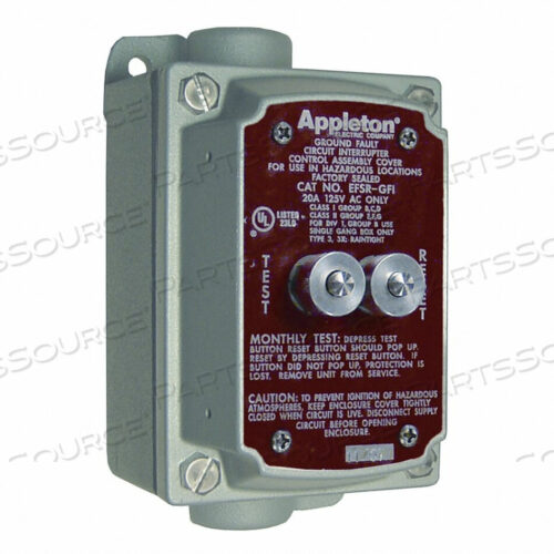 OEM#: EFS150A-GFIGFI COVER BOX 125V 20A 1/2HUB DE CF ALUM by Appleton Electric