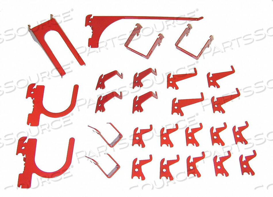 OEM#: 35-K-DLXRDG0364 SLOTTED TOOL BOARD HOOK KIT 26 PIECE RED by Wall Control Pegboard
