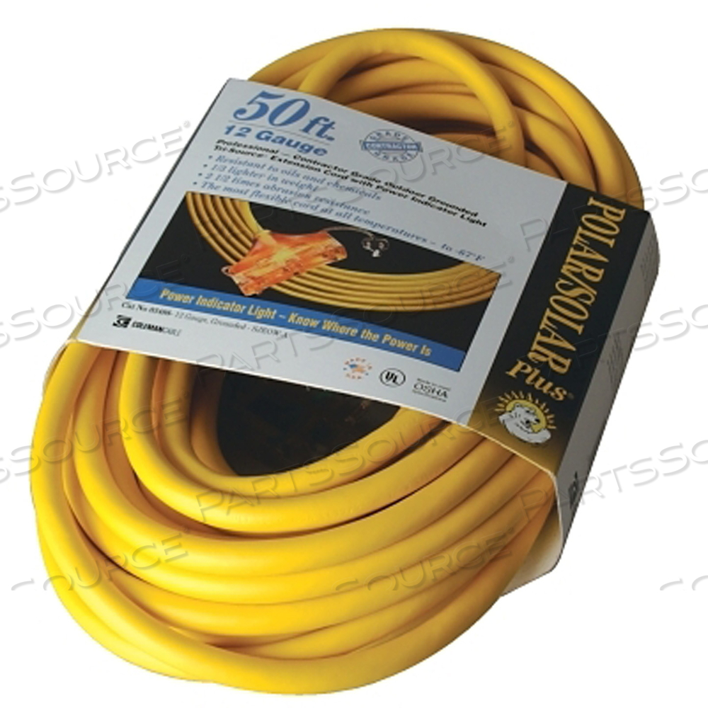 OEM#: 3488SW0002TRI-SOURCE POLAR/SOLAR PLUS MULTIPLE OUTLET CORD, 50 FT, 3 OUTLETS, YELLOW by Southwire Company, LLC