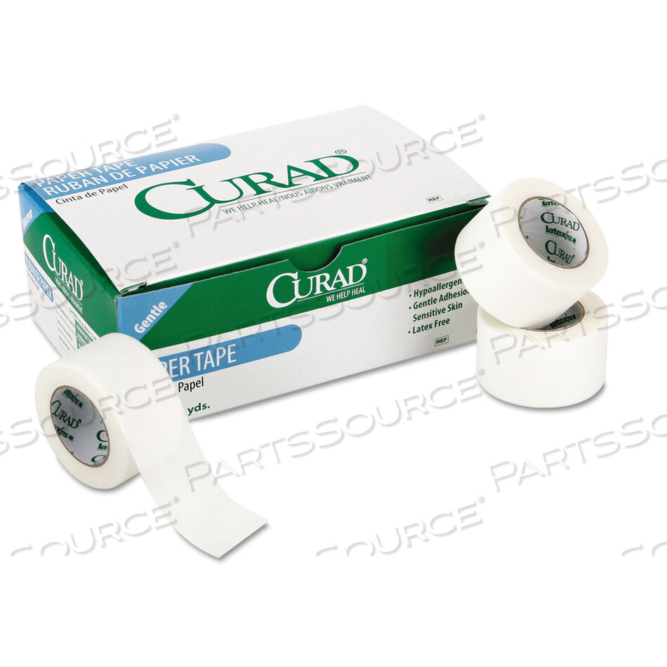 OEM#: NON270001PAPER ADHESIVE TAPE, MEDIUM-DUTY, ACRYLIC/PAPER, 1 X 10 YDS, WHITE, 12/PACK by Curad