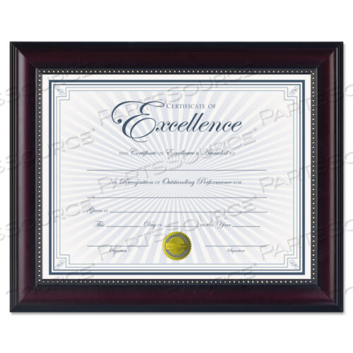 PRESTIGE DOCUMENT FRAME, ROSEWOOD/BLACK, GOLD ACCENTS, CERTIFICATE, 8.5 X 11