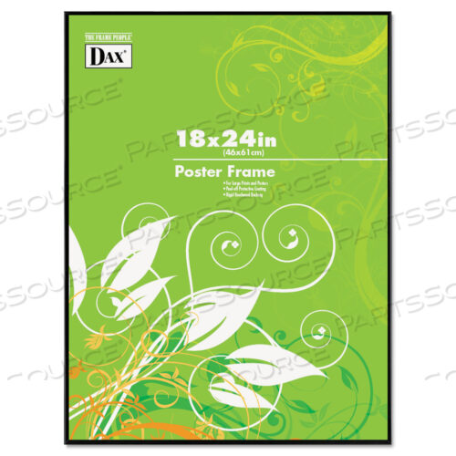 COLOREDGE POSTER FRAME, CLEAR PLASTIC WINDOW, 18 X 24, BLACK