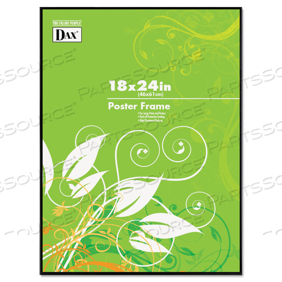 COLOREDGE POSTER FRAME, CLEAR PLASTIC WINDOW, 18 X 24, BLACK