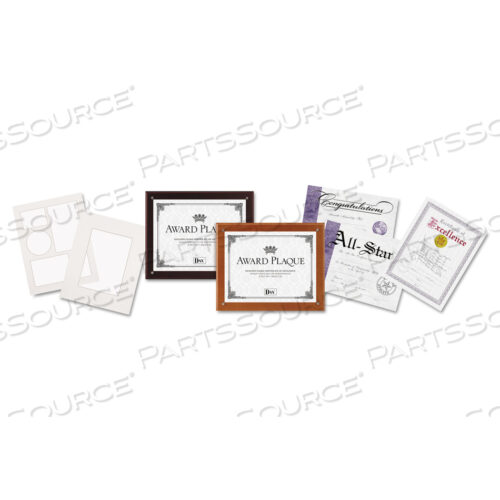 PLAQUE-IN-AN-INSTANT KIT WITH CERTS AND MATS, WOOD/ACRYLIC UP TO 8.5 X 11, MAHOGANY