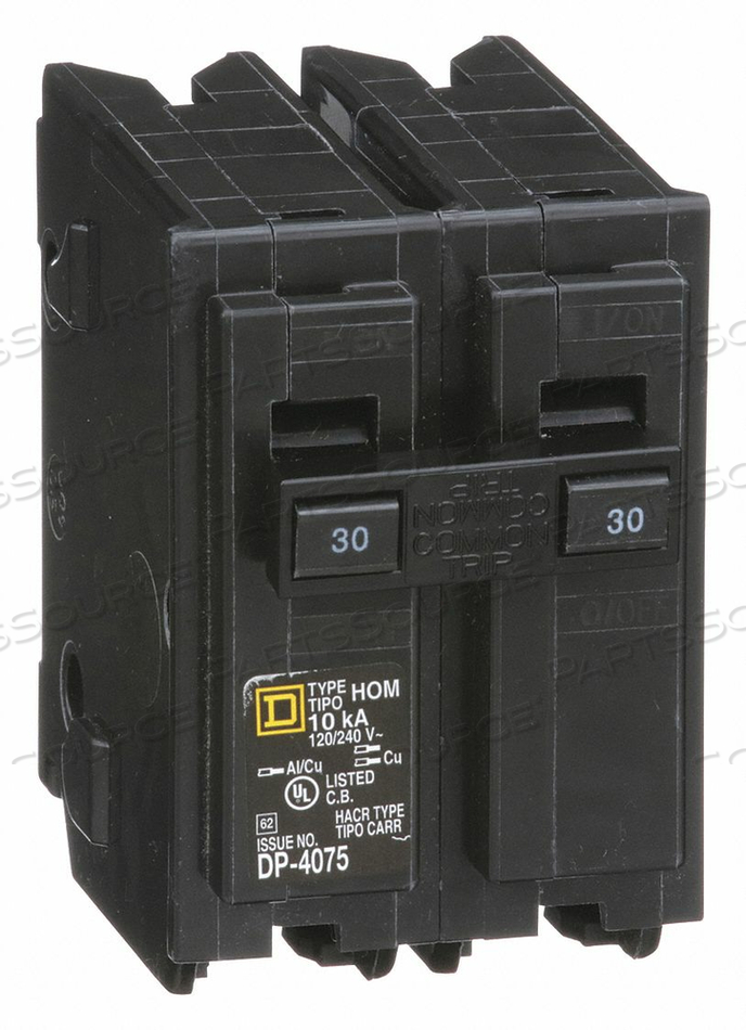 OEM#: HOM230CIRCUIT BREAKER 30A PLUG IN 120/240V 2P by Square D