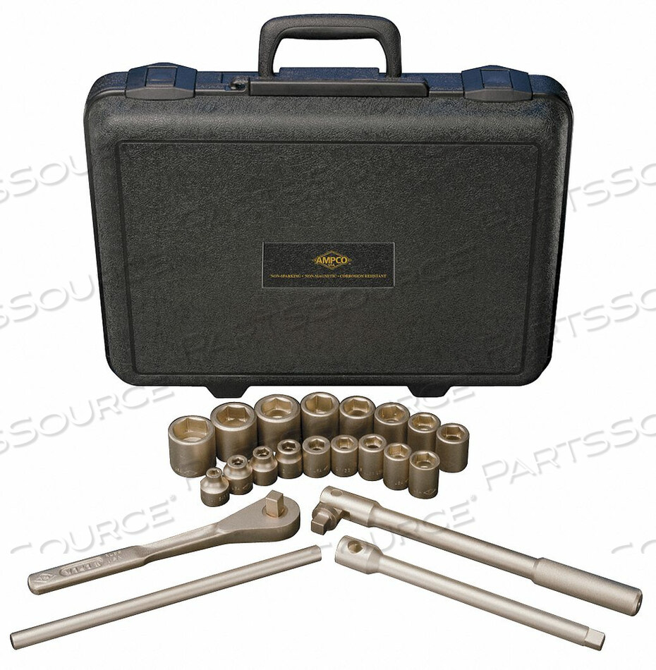 OEM#: W-260SOCKET WRENCH SET SAE 1/2 IN DR 21 PC by Ampco Safety Tools