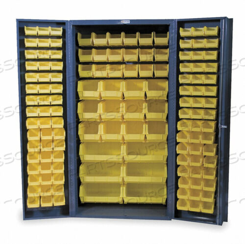 OEM#: DC-BDLP-132-95STORAGE BIN CABINET - 132 YELLOW HOOK-ON BINS, DEEP DOOR 36W X 24D X 72H by Durham Manufacturing Company