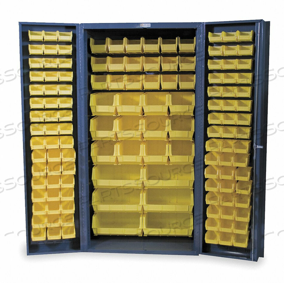 OEM#: DC-BDLP-132-95STORAGE BIN CABINET - 132 YELLOW HOOK-ON BINS, DEEP DOOR 36W X 24D X 72H by Durham Manufacturing Company