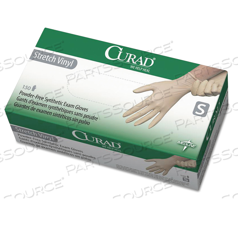 STRETCH VINYL EXAM GLOVES POWDER-FREE SMALL 150/BOX