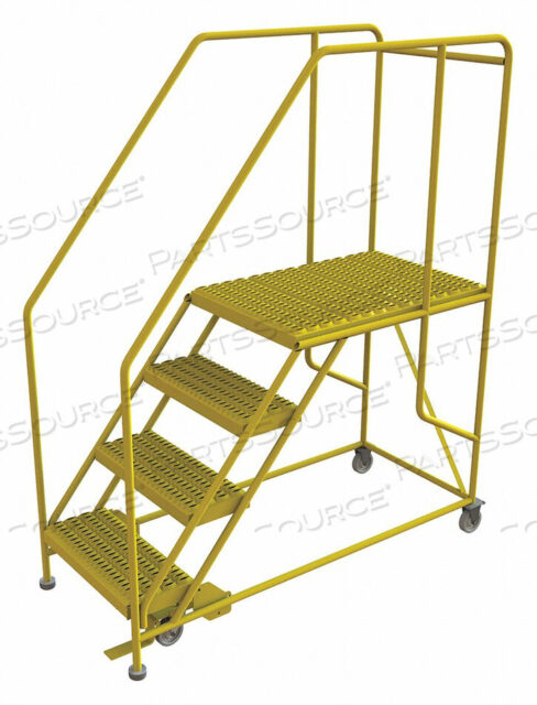 OEM#: WLWP142436SL-Y4 STEP MOBILE WORK PLATFORM 24W X 36L, 36 HANDRAILS, SAFETY YELLOW by Tri-Arc