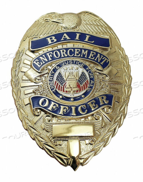 OEM#: 4133GMETAL BADGE BAIL ENF OFFICER- OVAL GOLD by Heros Pride